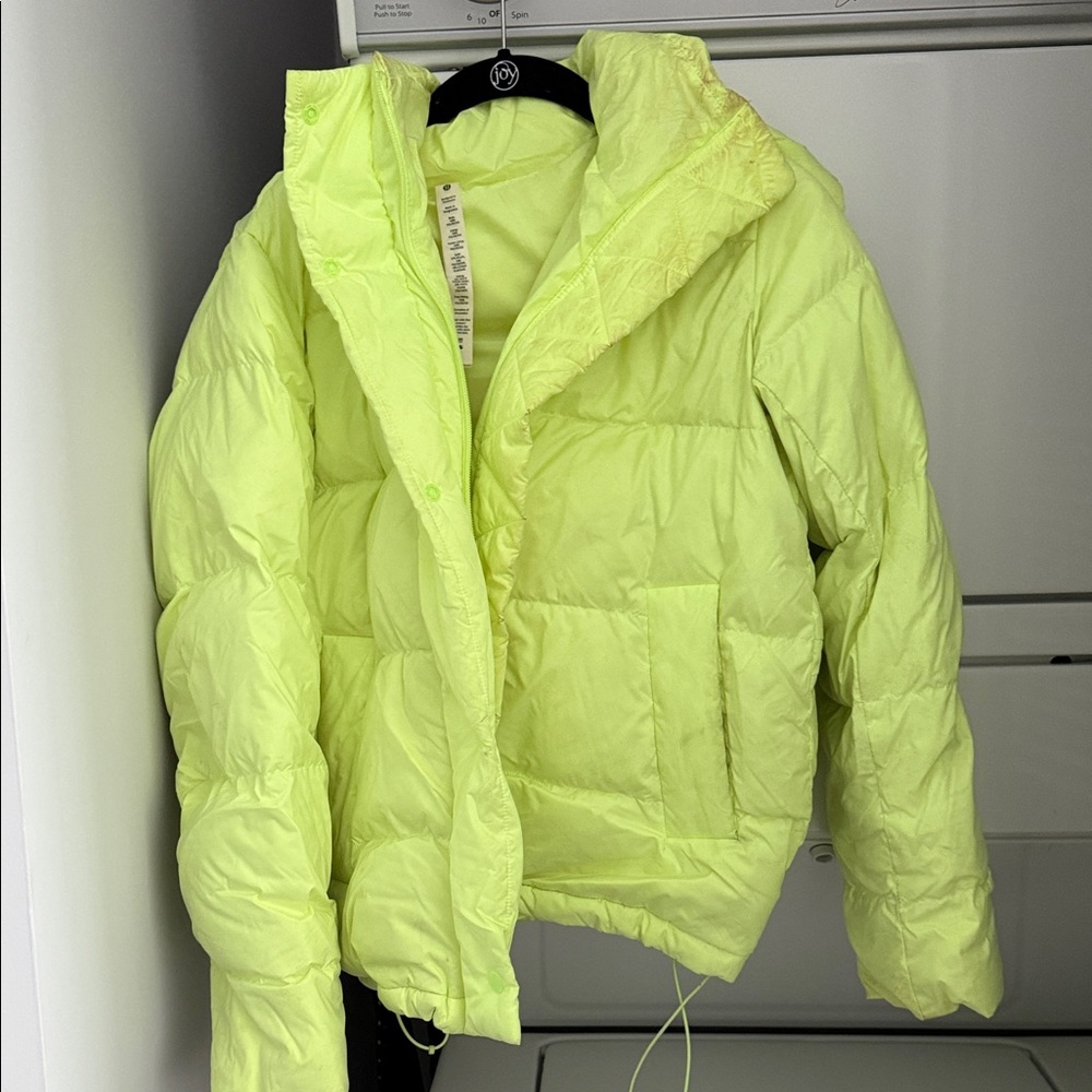 lululemon athletica Neon Yellow Puffer Jacket